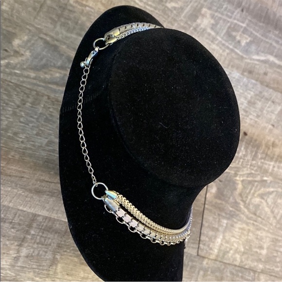 Silver Tassel Statement Necklace - Layered Boho 90s Y2K Holiday Glam - Picture 2 of 6